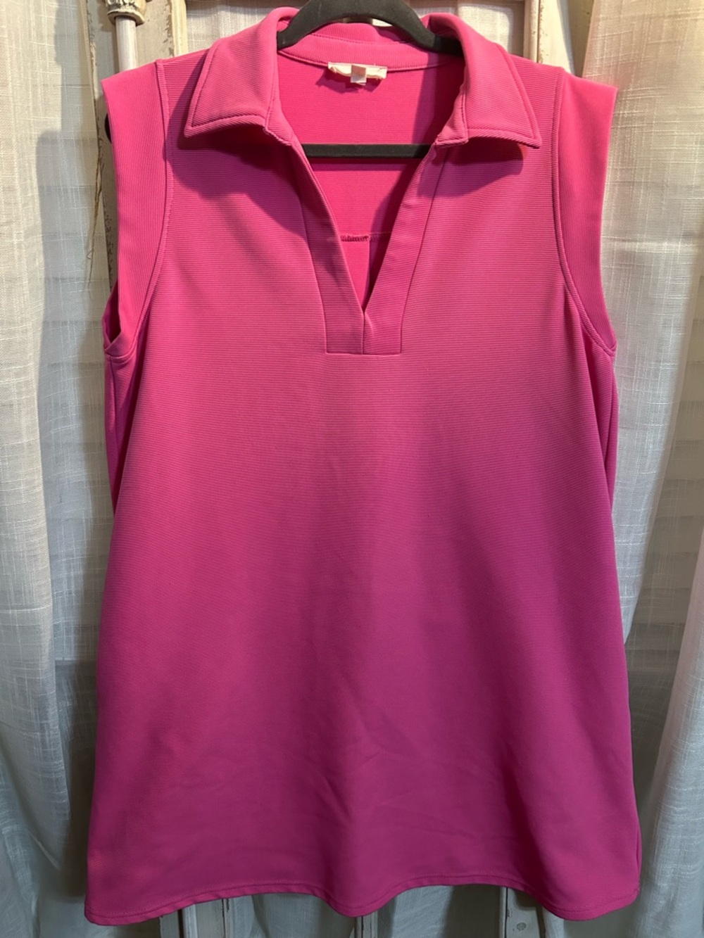 entro Bright Fuchsia PINK Polo Tunic dress preppy golf textured dress party